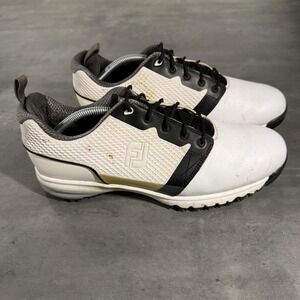 FootJoy Contour Series Golf Shoes Mens 10.5 White Black Spiked 54091